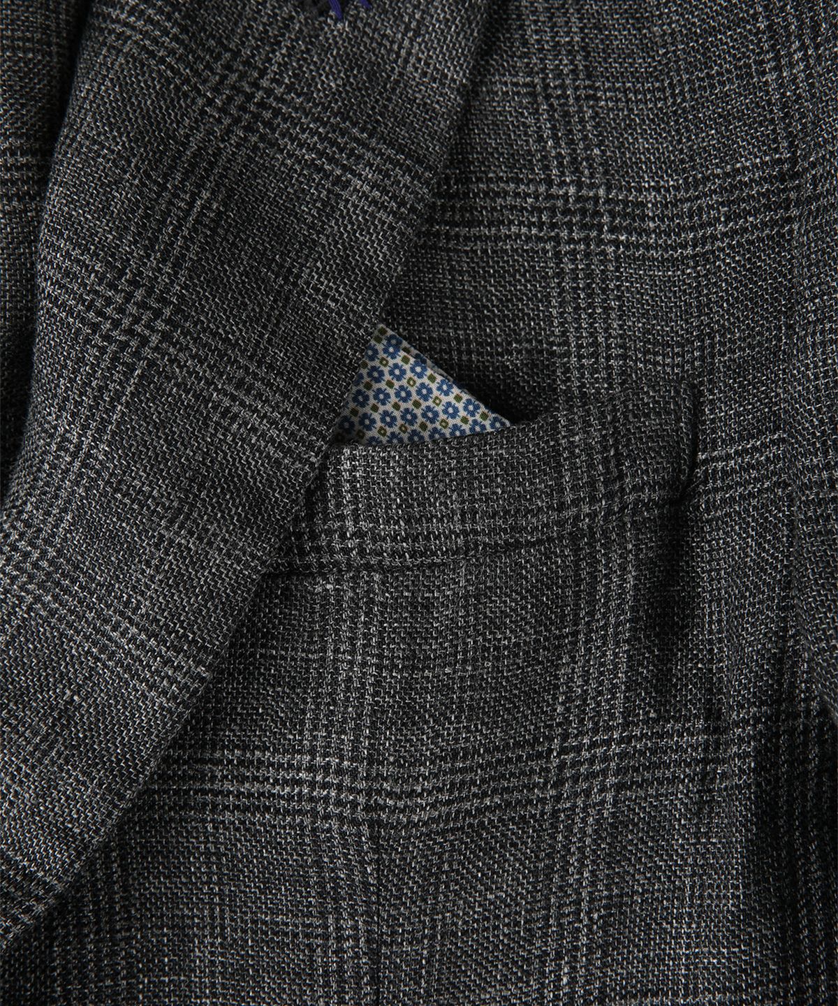 빠니깔레(PANICALE) 그레이 리넨 클래식 체크 자켓