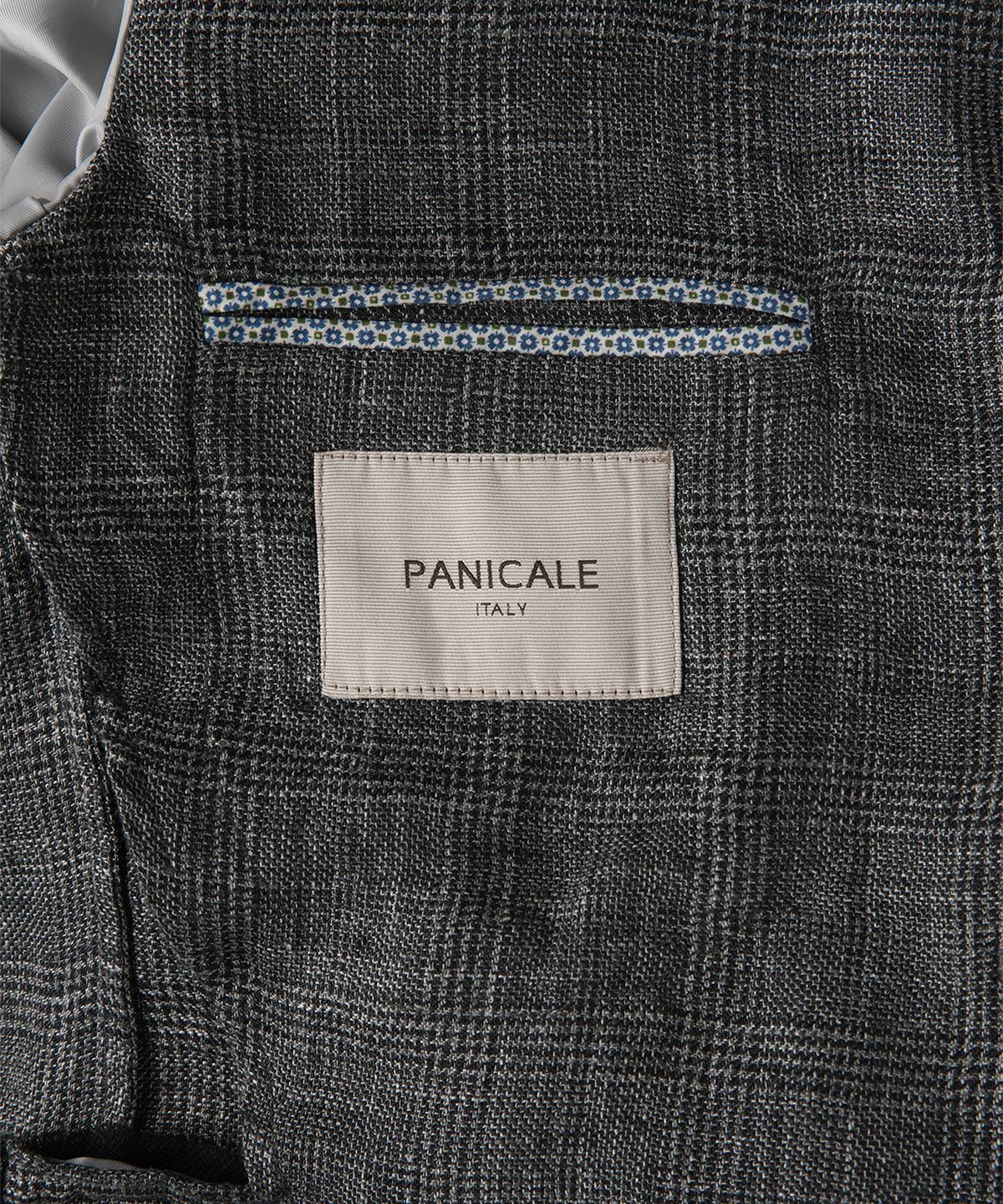 빠니깔레(PANICALE) 그레이 리넨 클래식 체크 자켓