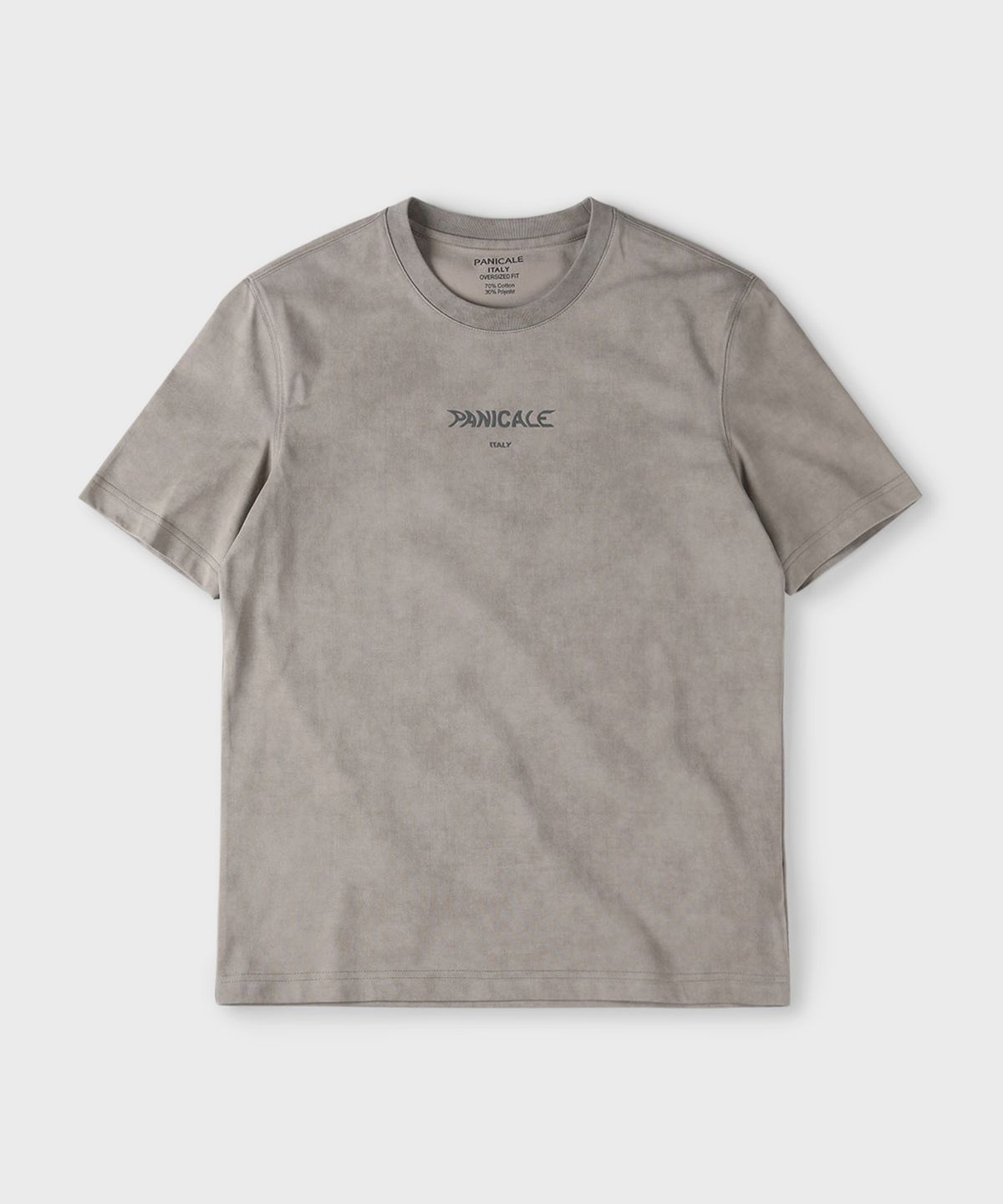 빠니깔레(PANICALE) 그레이 남녀공용 로고 반팔 티셔츠