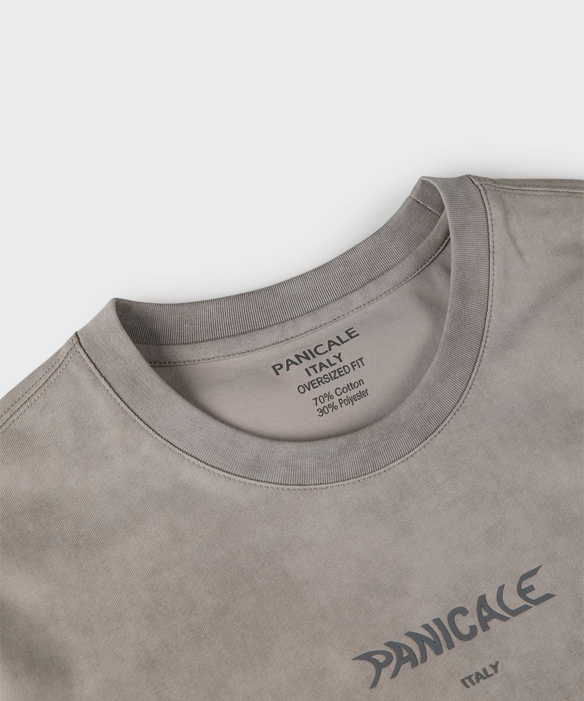 빠니깔레(PANICALE) 그레이 남녀공용 로고 반팔 티셔츠