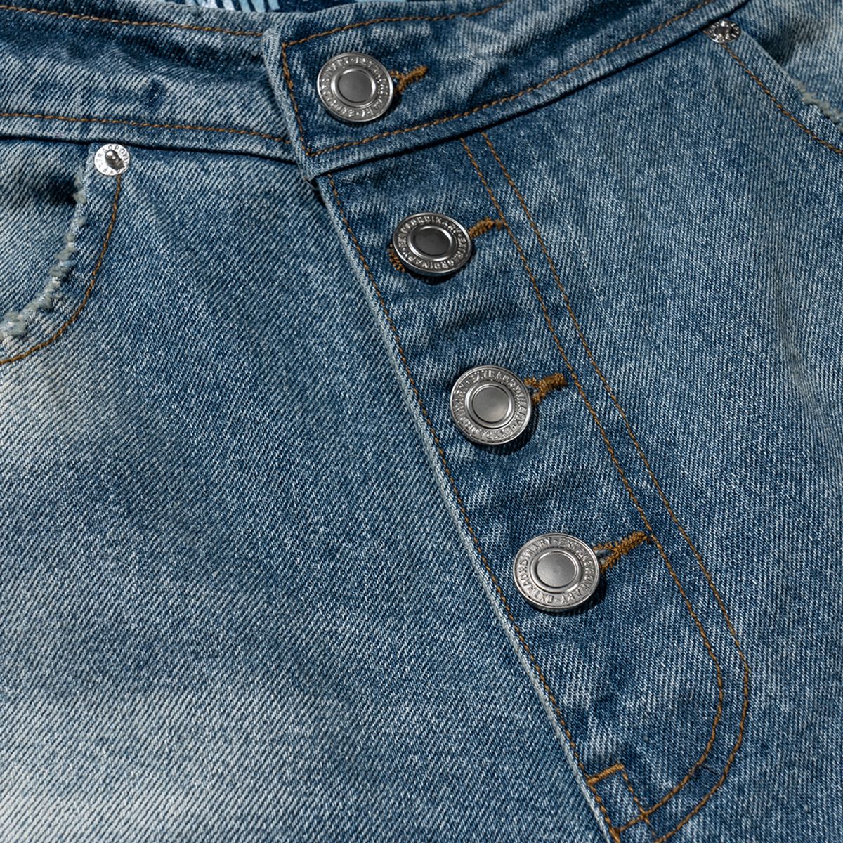 엑스트라오디너리(EXTRAORDINARY) WOMEN SHIWA WASHING DENIM PANTS  L/BLUE