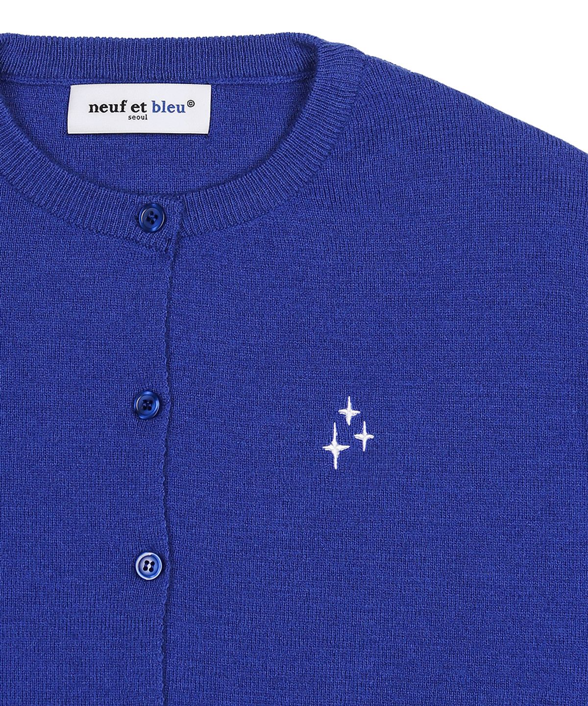 누프에블루(NEUFETBLEU) NEB roundneck cardigan (blue)