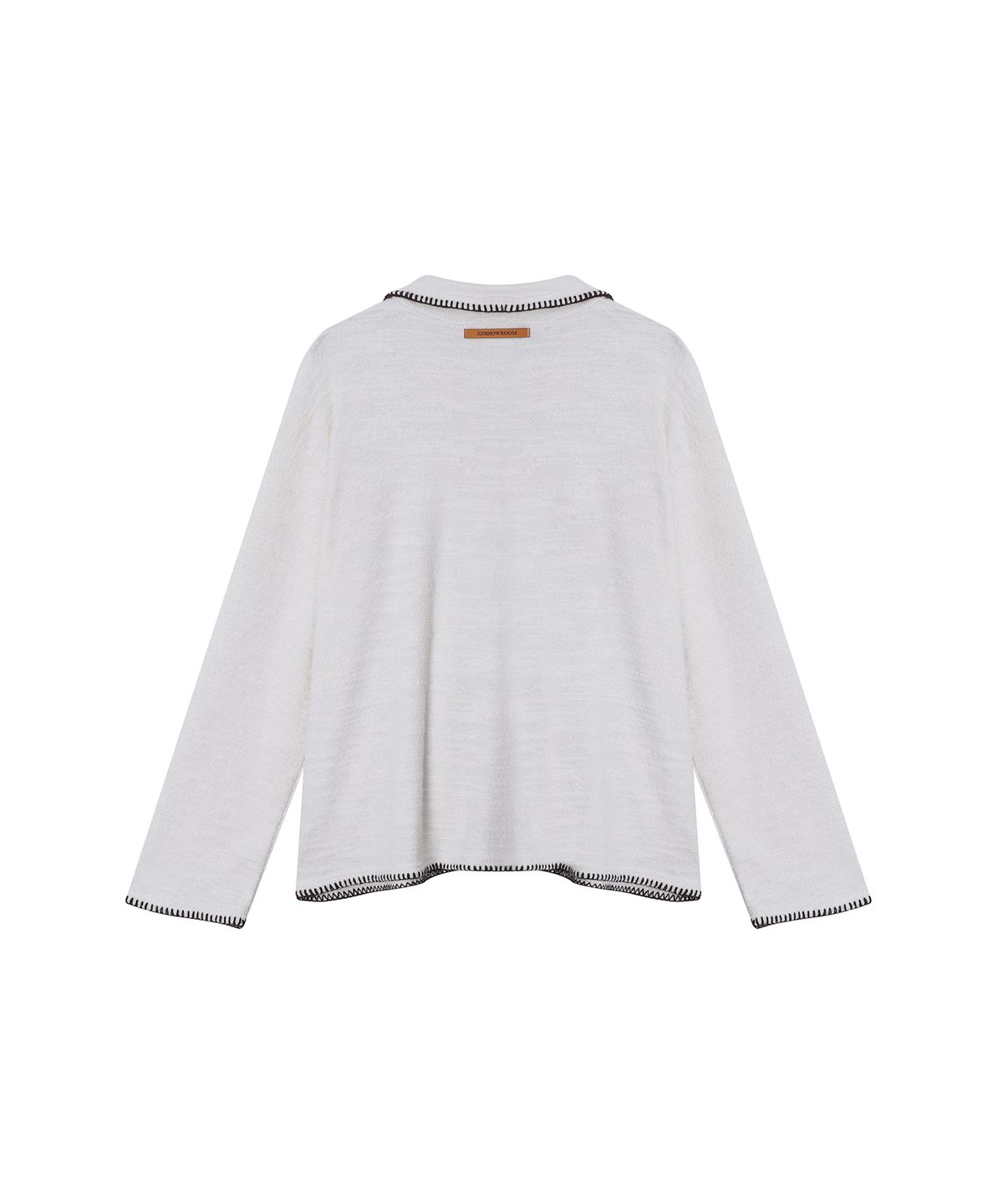 320쇼룸(320SHOWROOM) Oversized Buttonhole stitch knit zip-up cardigan Ivory