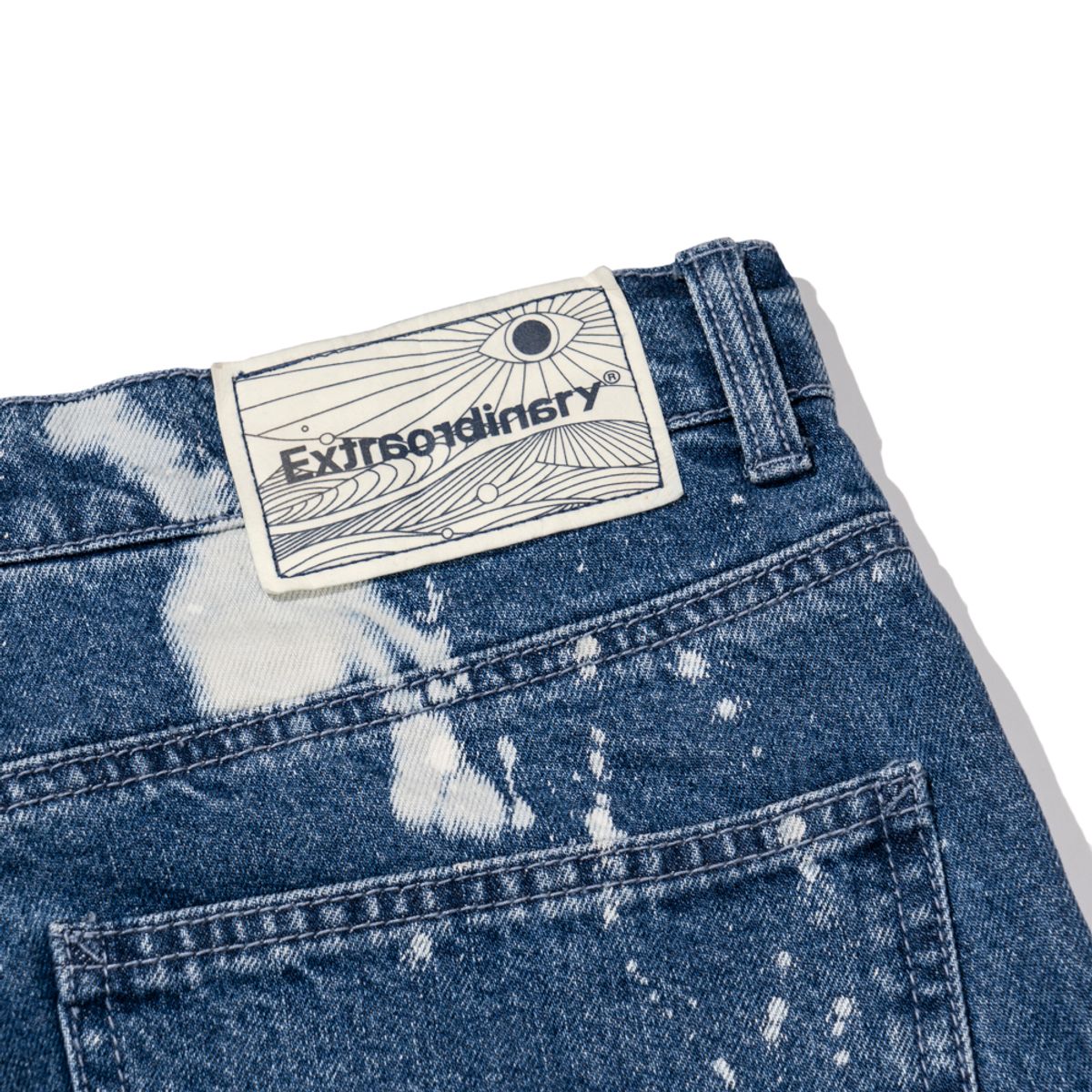 엑스트라오디너리(EXTRAORDINARY) BLEACHED DENIM PANTS  BLUE