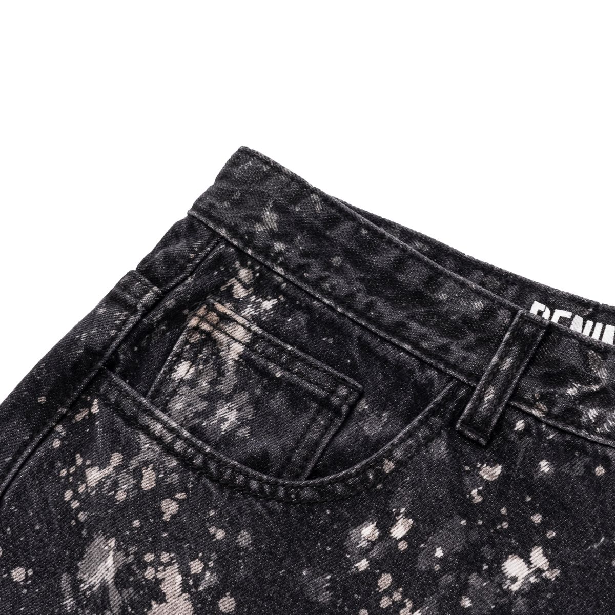 엑스트라오디너리(EXTRAORDINARY) BLEACHED DENIM PANTS  BLACK