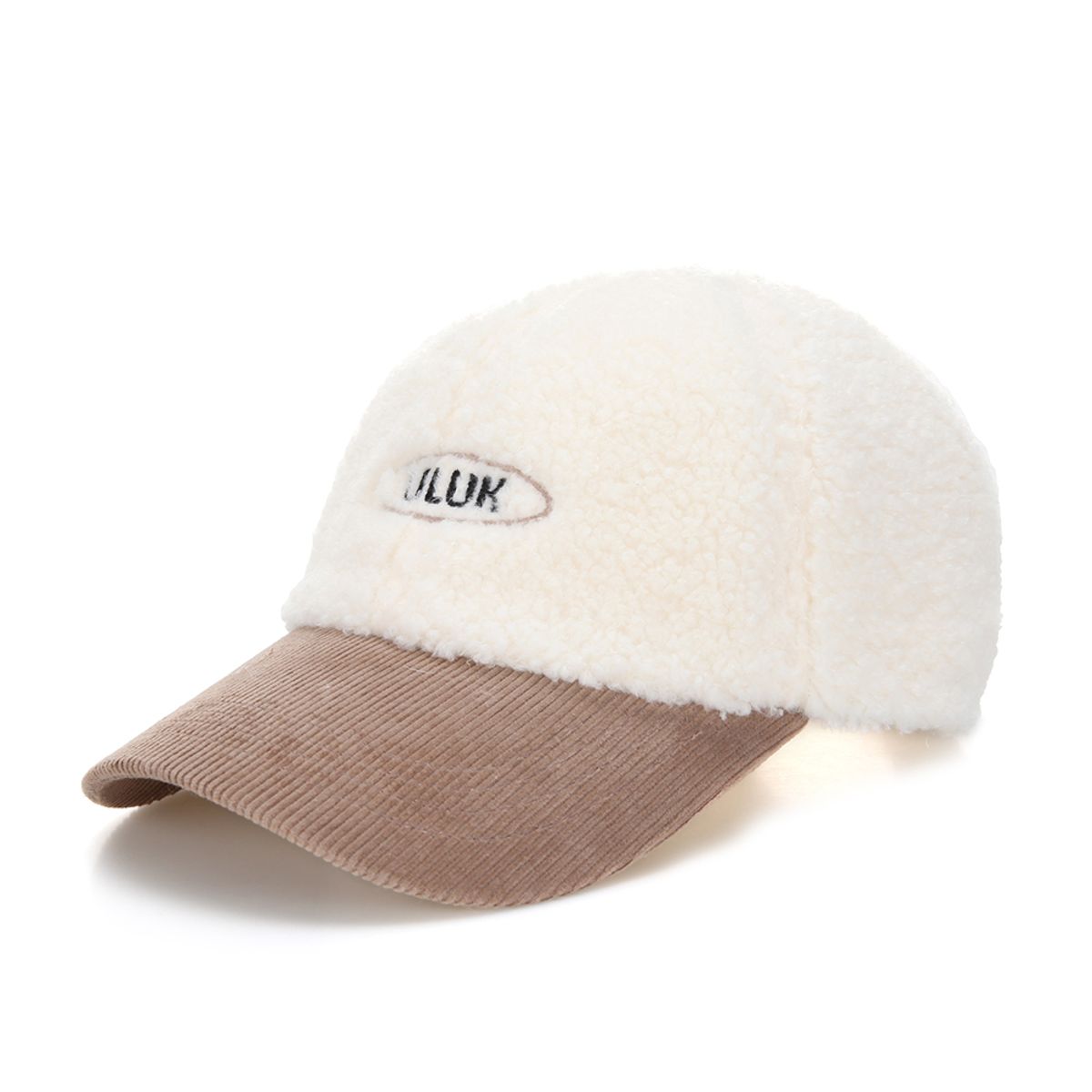 유룩(ULUK) 에션셜 써클 코듀로이 양털 배색 볼캡_Beige