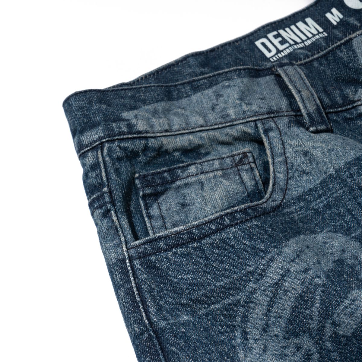 엑스트라오디너리(EXTRAORDINARY) PORTRAIT PRINTING DENIM PANTS  INDIGO