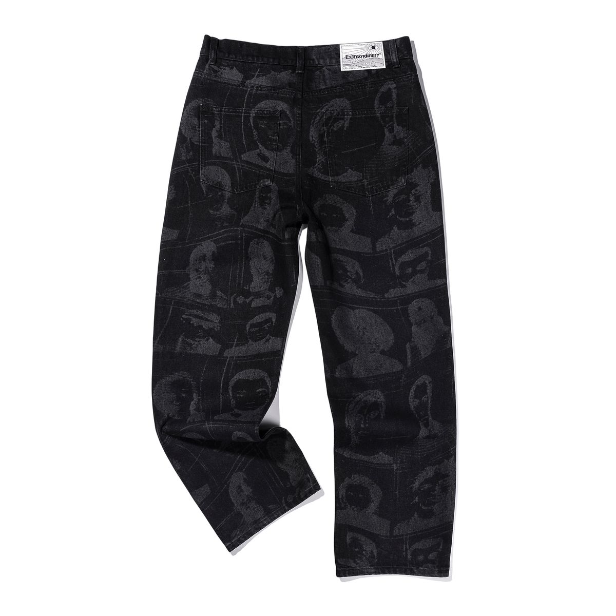 엑스트라오디너리(EXTRAORDINARY) PORTRAIT PRINTING DENIM PANTS  BLACK
