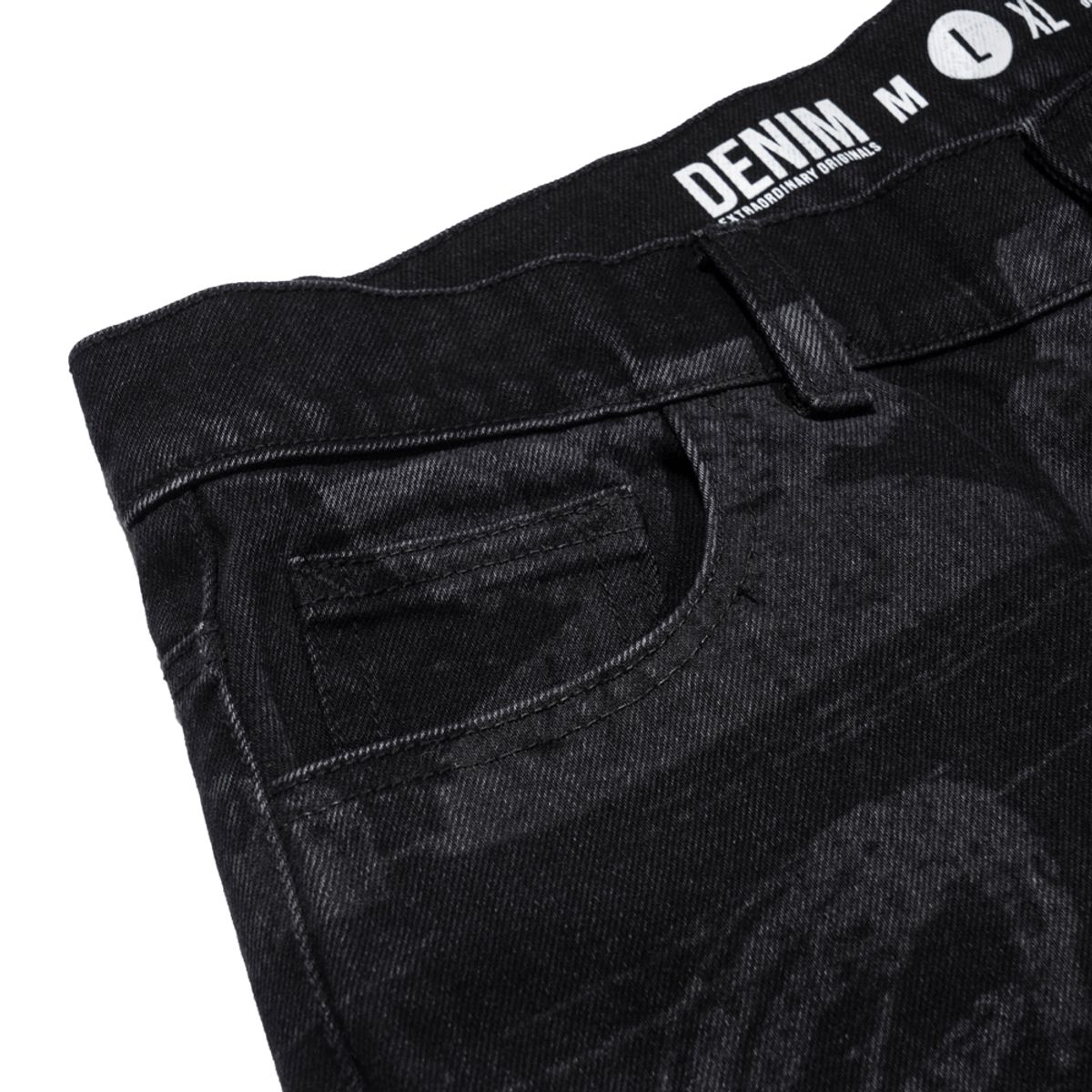 엑스트라오디너리(EXTRAORDINARY) PORTRAIT PRINTING DENIM PANTS  BLACK