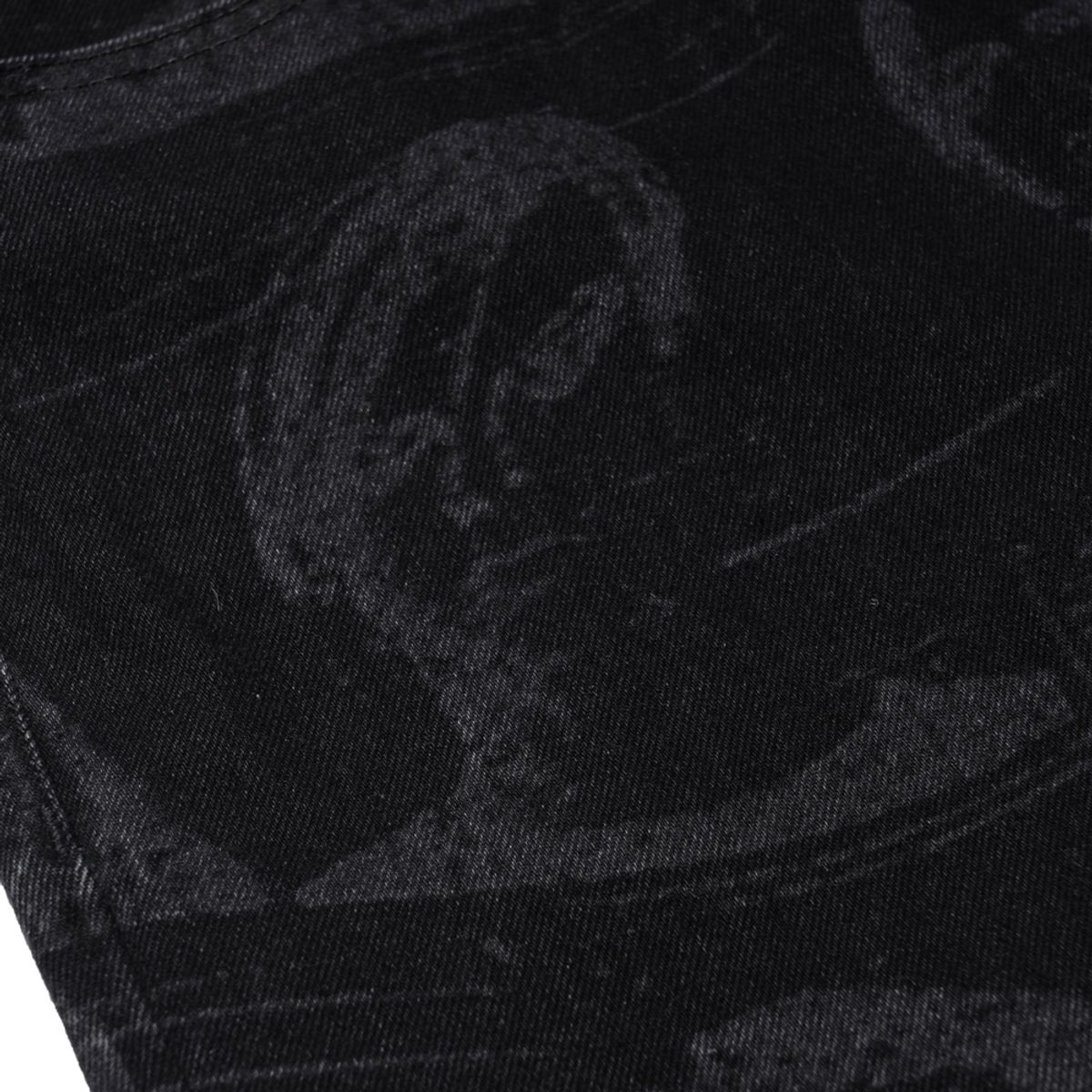 엑스트라오디너리(EXTRAORDINARY) PORTRAIT PRINTING DENIM PANTS  BLACK