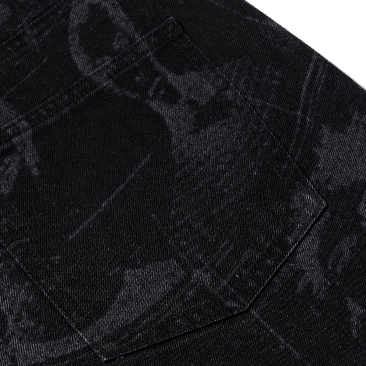 엑스트라오디너리(EXTRAORDINARY) PORTRAIT PRINTING DENIM PANTS  BLACK