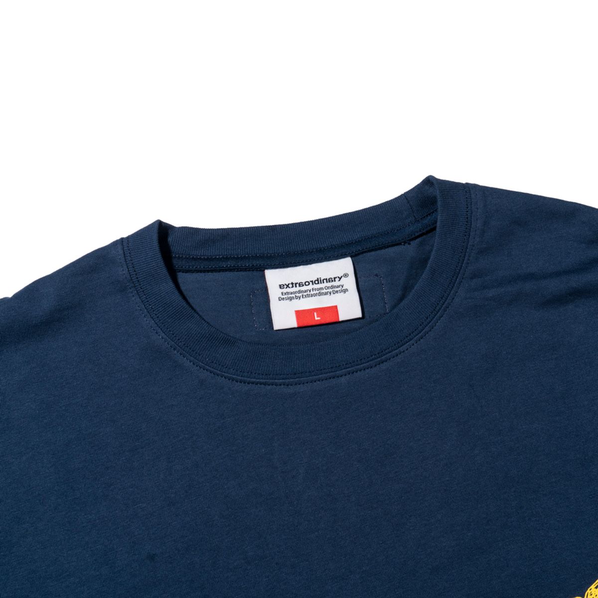 엑스트라오디너리(EXTRAORDINARY) 헤비코튼 WING LOGO PRINT LONG SLEEVE  NAVY