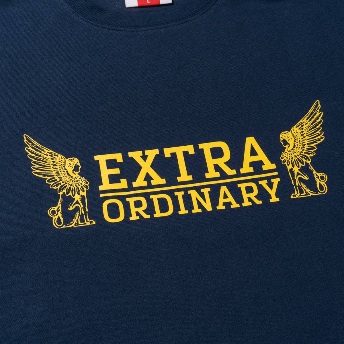 엑스트라오디너리(EXTRAORDINARY) 헤비코튼 WING LOGO PRINT LONG SLEEVE  NAVY