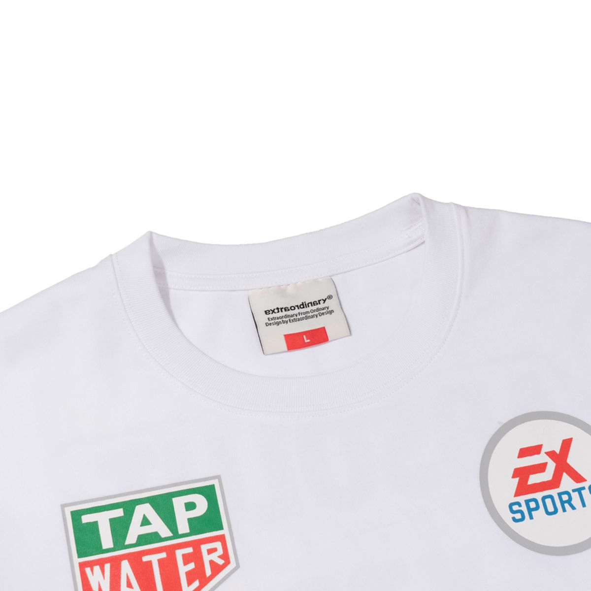 엑스트라오디너리(EXTRAORDINARY) 헤비코튼 RACING SYMBOL PRINT LONG SLEEVE  WHITE