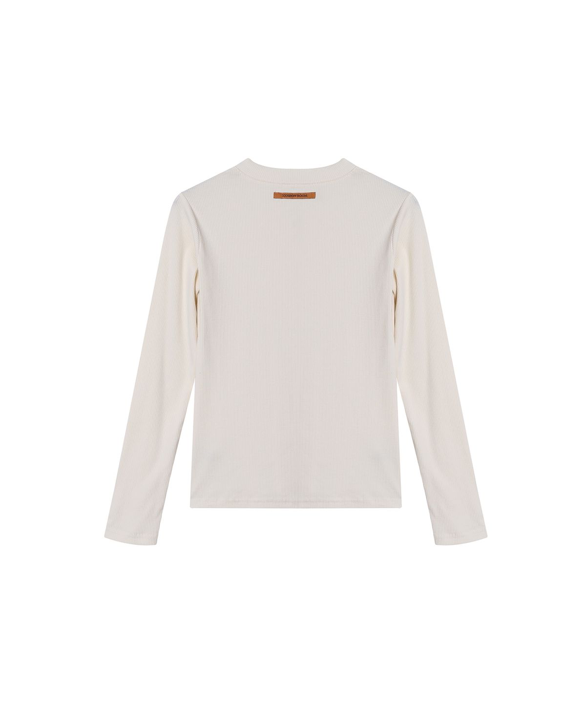 320쇼룸(320SHOWROOM) Round neck ribbed cardigan Cream