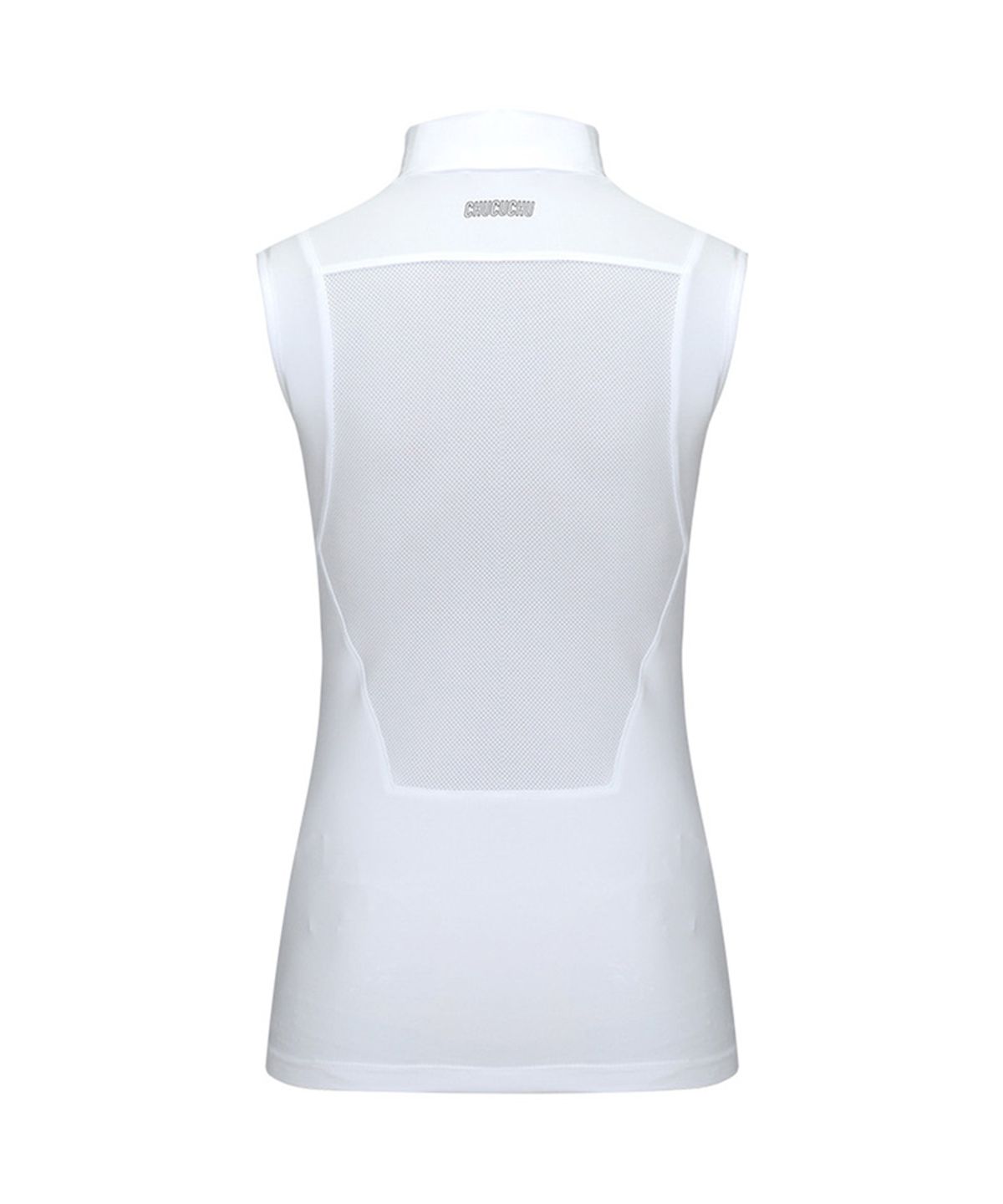 츄쿠츄(CHUCUCHU) C23M-TS019W 스컬 백 메쉬 하프넥 탑 (White)
