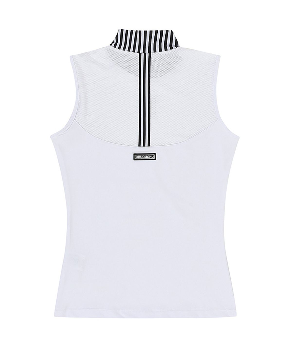츄쿠츄(CHUCUCHU) C23M-TS013W 넥 포인트 하프 탑 (White)