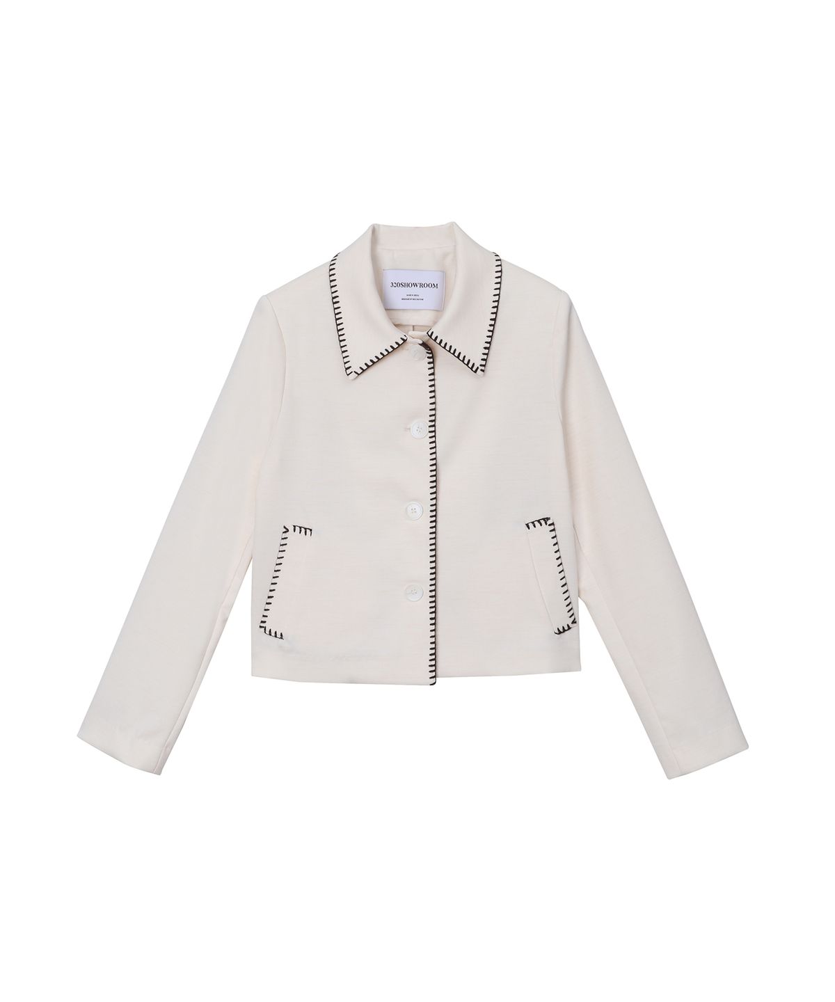 320쇼룸(320SHOWROOM) Buttonhole stitch collar jacket Cream