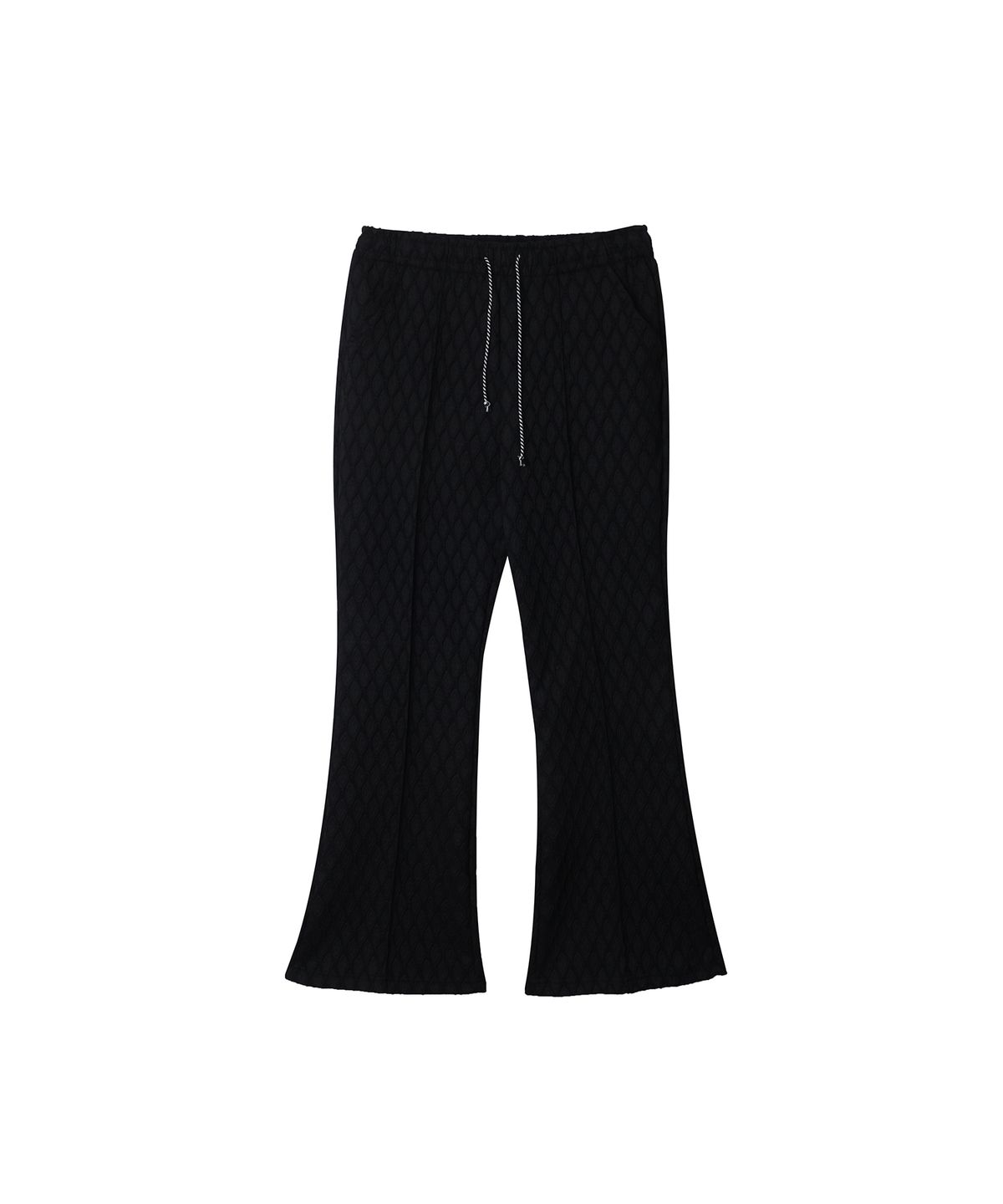 320쇼룸(320SHOWROOM) Jacquard drawstring bootcut banding pants Black