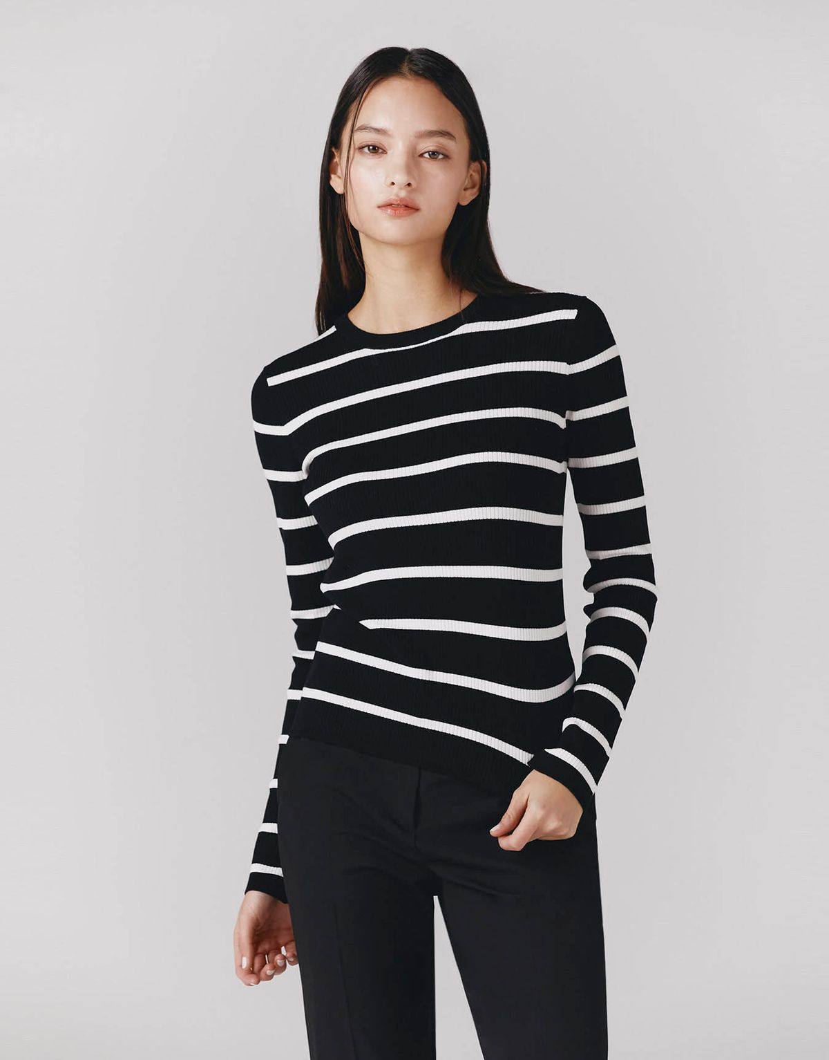 지오다노(GIORDANO) 골지 라운드넥 니트(12GG) 354508 [5color]