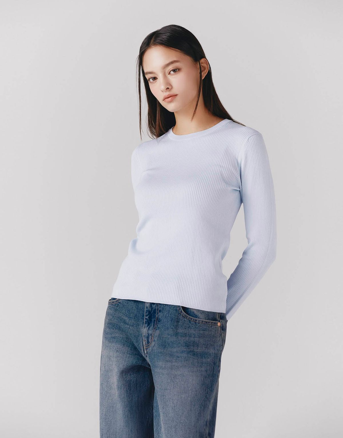 지오다노(GIORDANO) 골지 라운드넥 니트(12GG) 354508 [5color]