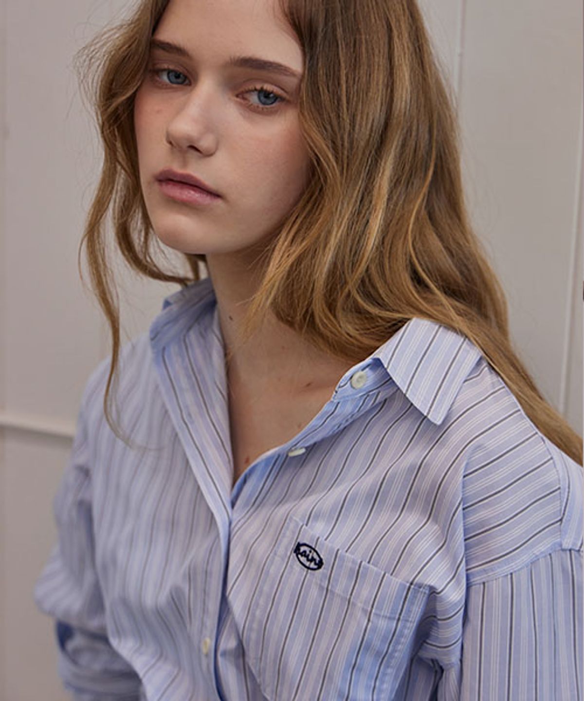 헤인트(HAINT) ESSENTIAL STRIPE SHIRT_2COLORS_SKY BLUE