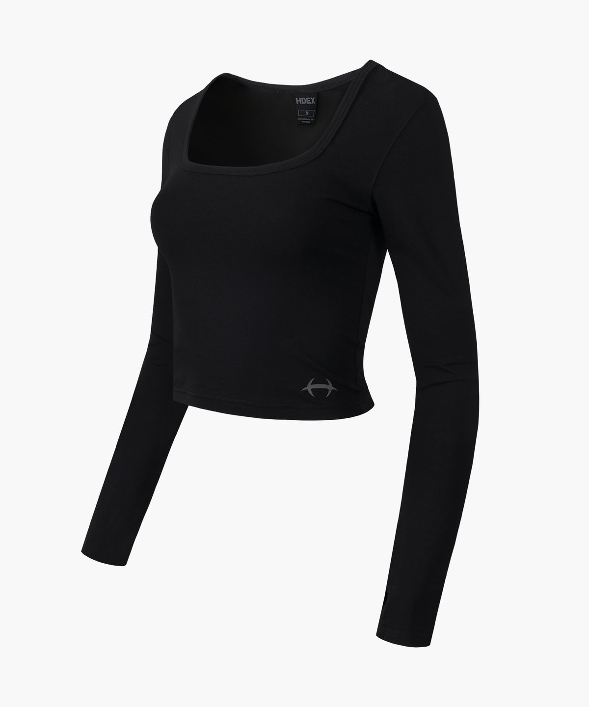 에이치덱스(HDEX) 우먼스 심볼 스퀘어넥 크롭 롱 슬리브 (Black)