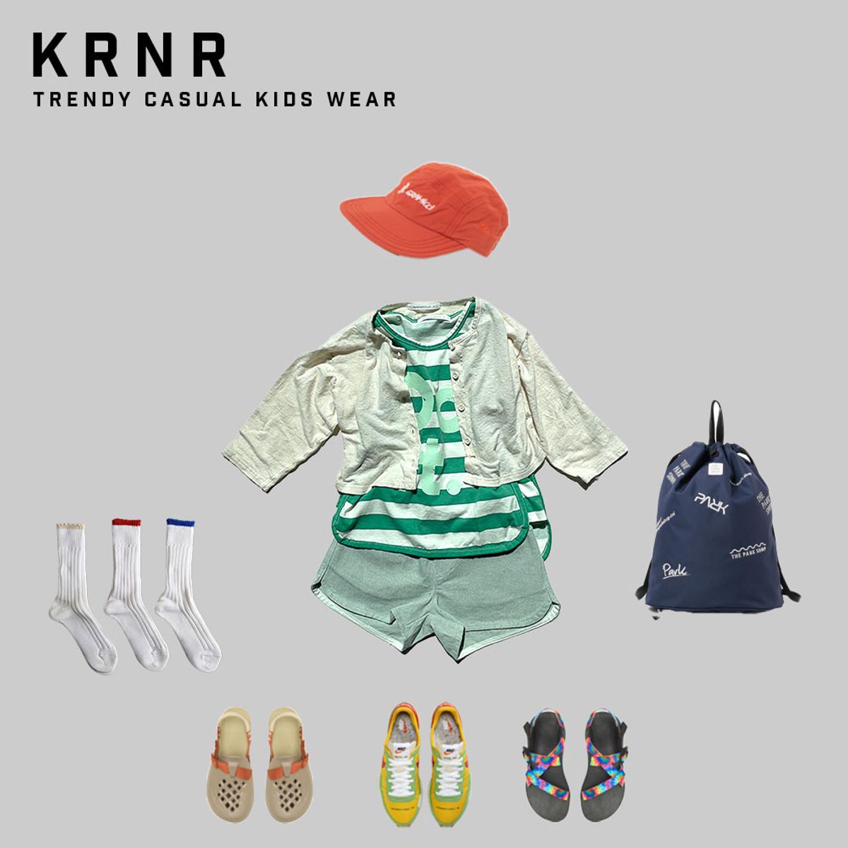 쿠르나르(KRNR) 민소매 스트라이프 두잇 나시