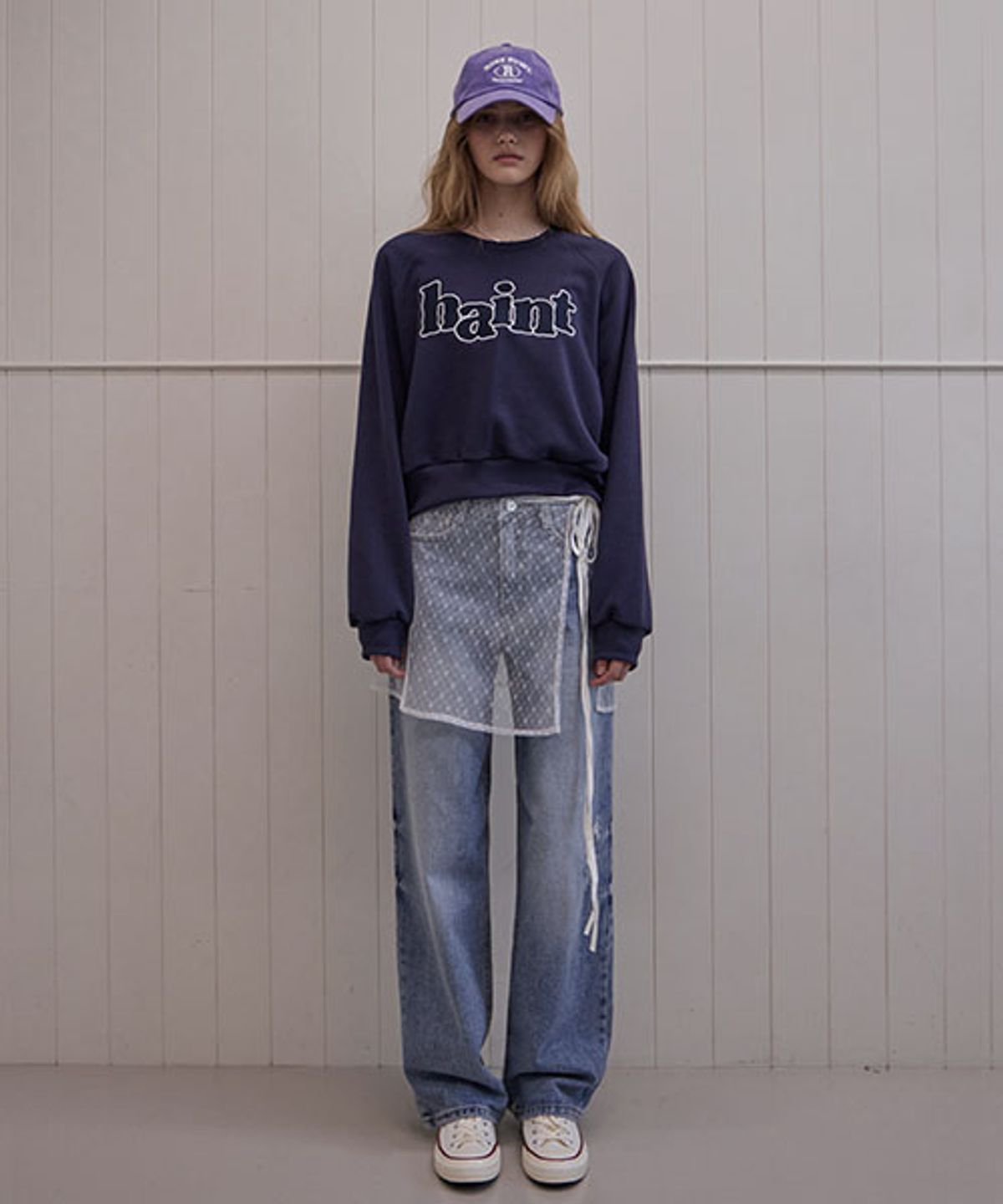 헤인트(HAINT) HAINT LETTERING MTM_2COLORS_NAVY