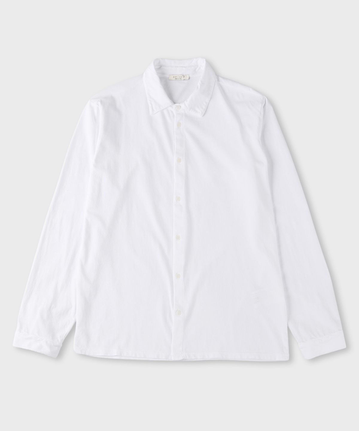 빠니깔레(PANICALE) 화이트 슬림핏 다잉 면 셔츠