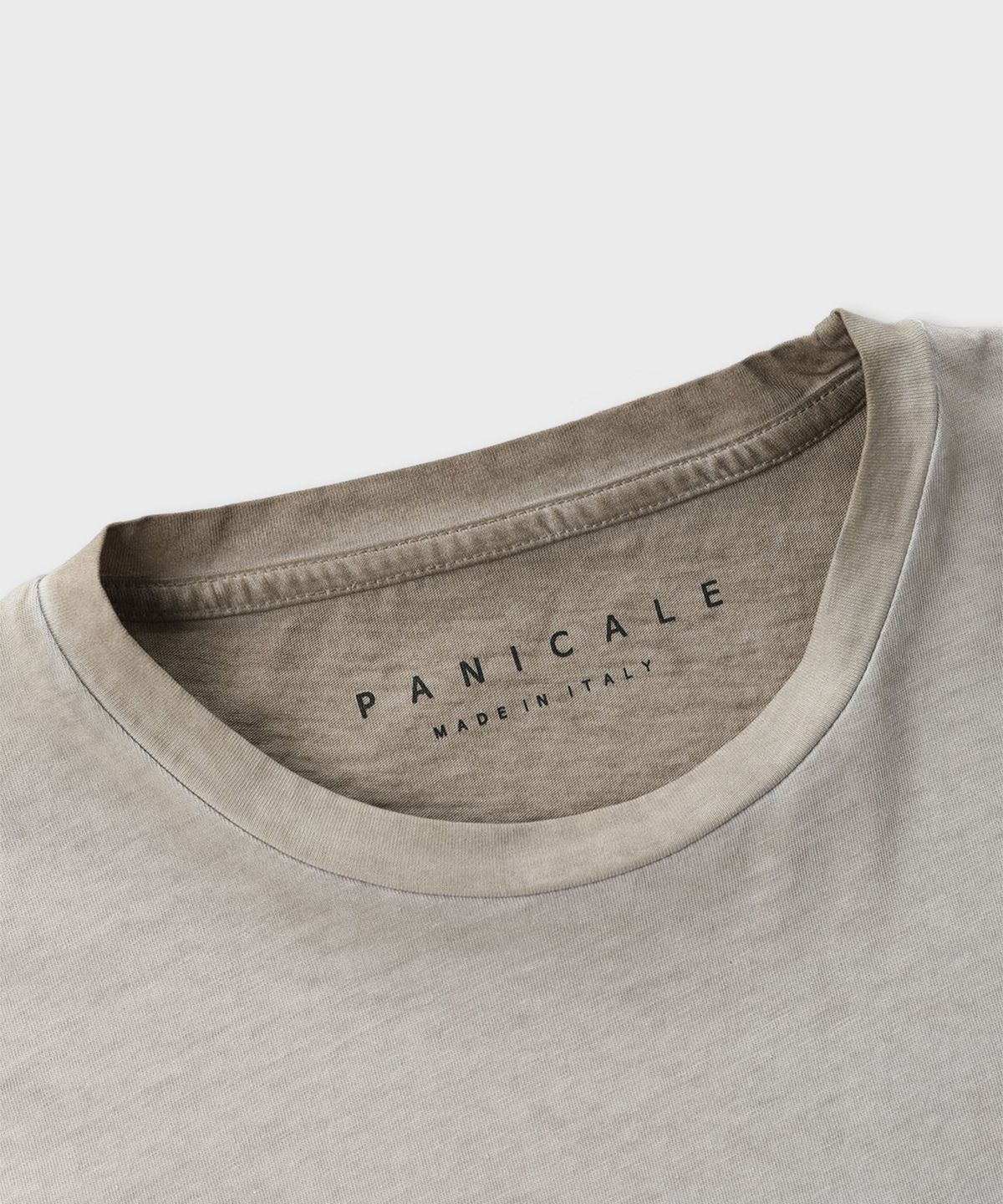 빠니깔레(PANICALE) 베이지 가먼트 다이 코튼 플로렌스 티셔츠