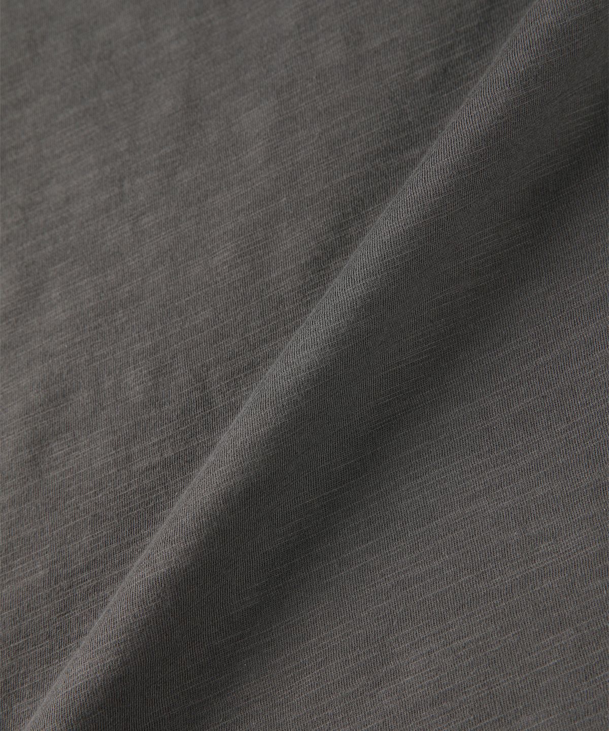 빠니깔레(PANICALE) 차콜 슬러브 코튼 스티치 반팔 티셔츠