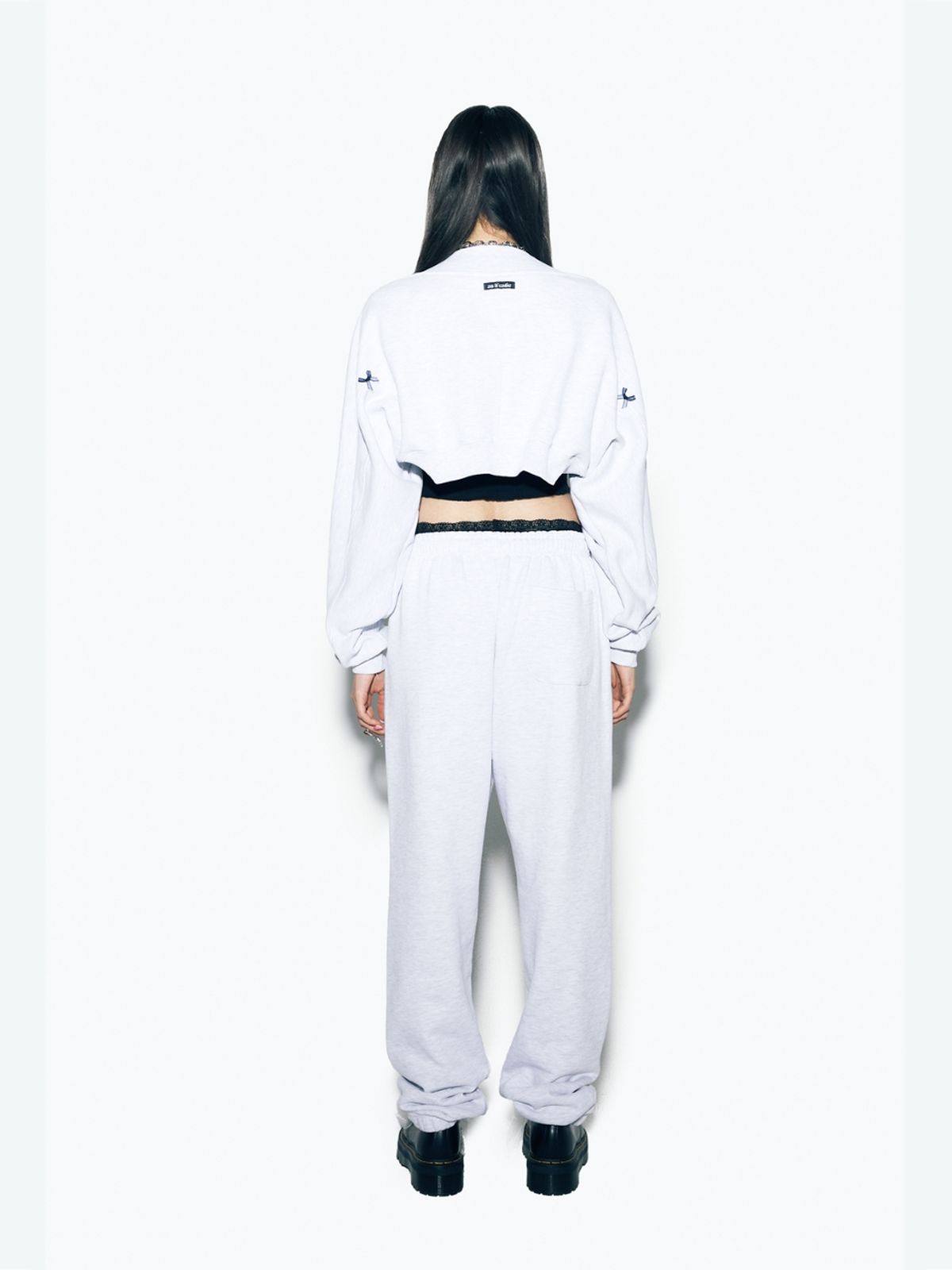 에즈이프 캘리(ASIF CALIE) RIBBON JOGGER PANTS WHITEMELANGE