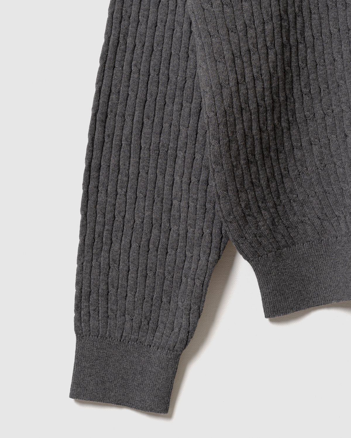 포커페이스(POKERFACE) CABLE RUGBY KNIT GREY