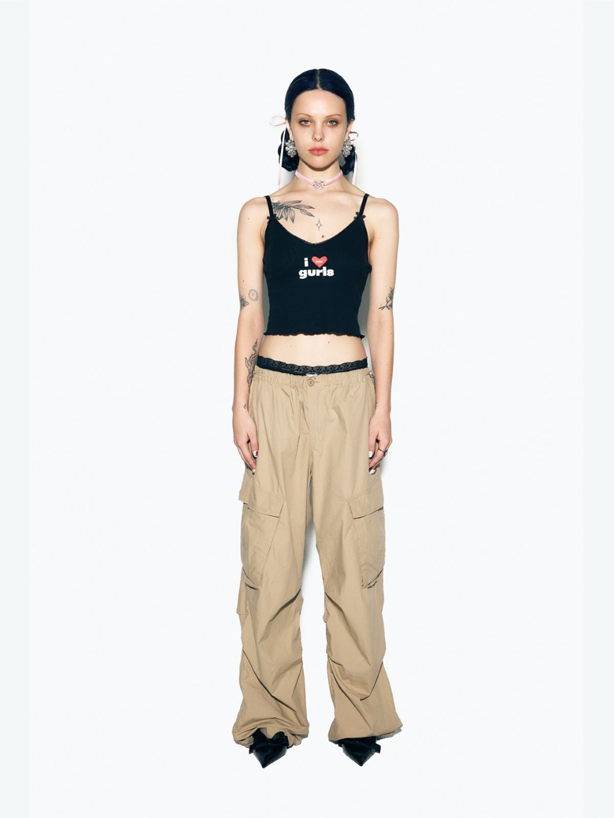 에즈이프 캘리(ASIF CALIE) PARACHUTE CARGO PANTS BEIGE