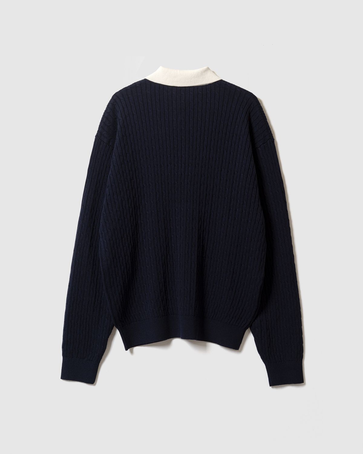 포커페이스(POKERFACE) CABLE RUGBY KNIT NAVY