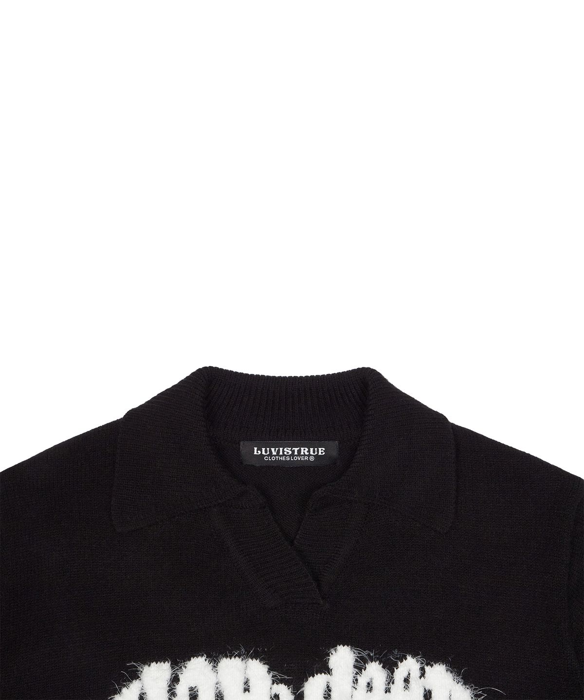 러브이즈트루(LUVISTRUE) LOVE COLLAR KNIT(BLACK)