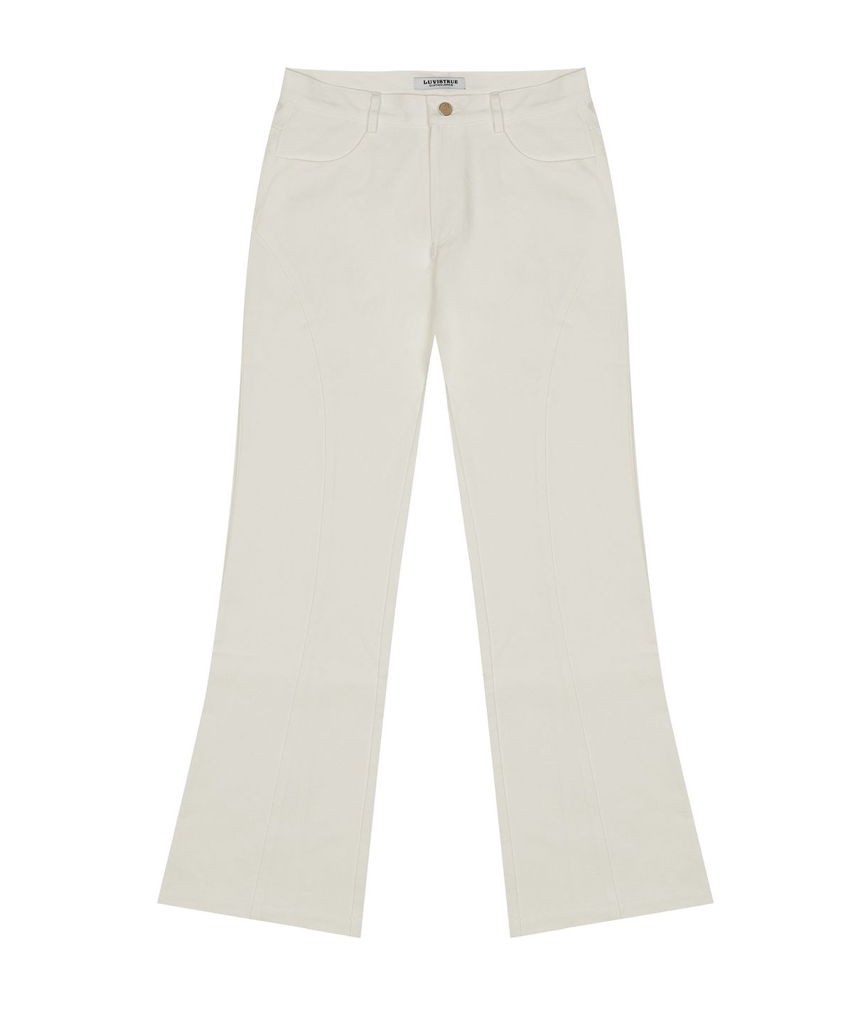 러브이즈트루(LUVISTRUE) CURVED L PANTS(IVORY)