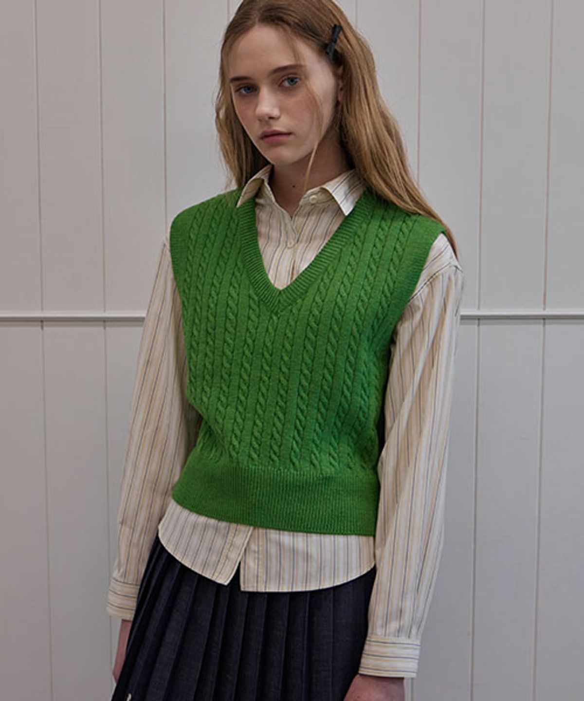 헤인트(HAINT) ESSENTIAL STRIPE SHIRT_2COLORS_CREAM