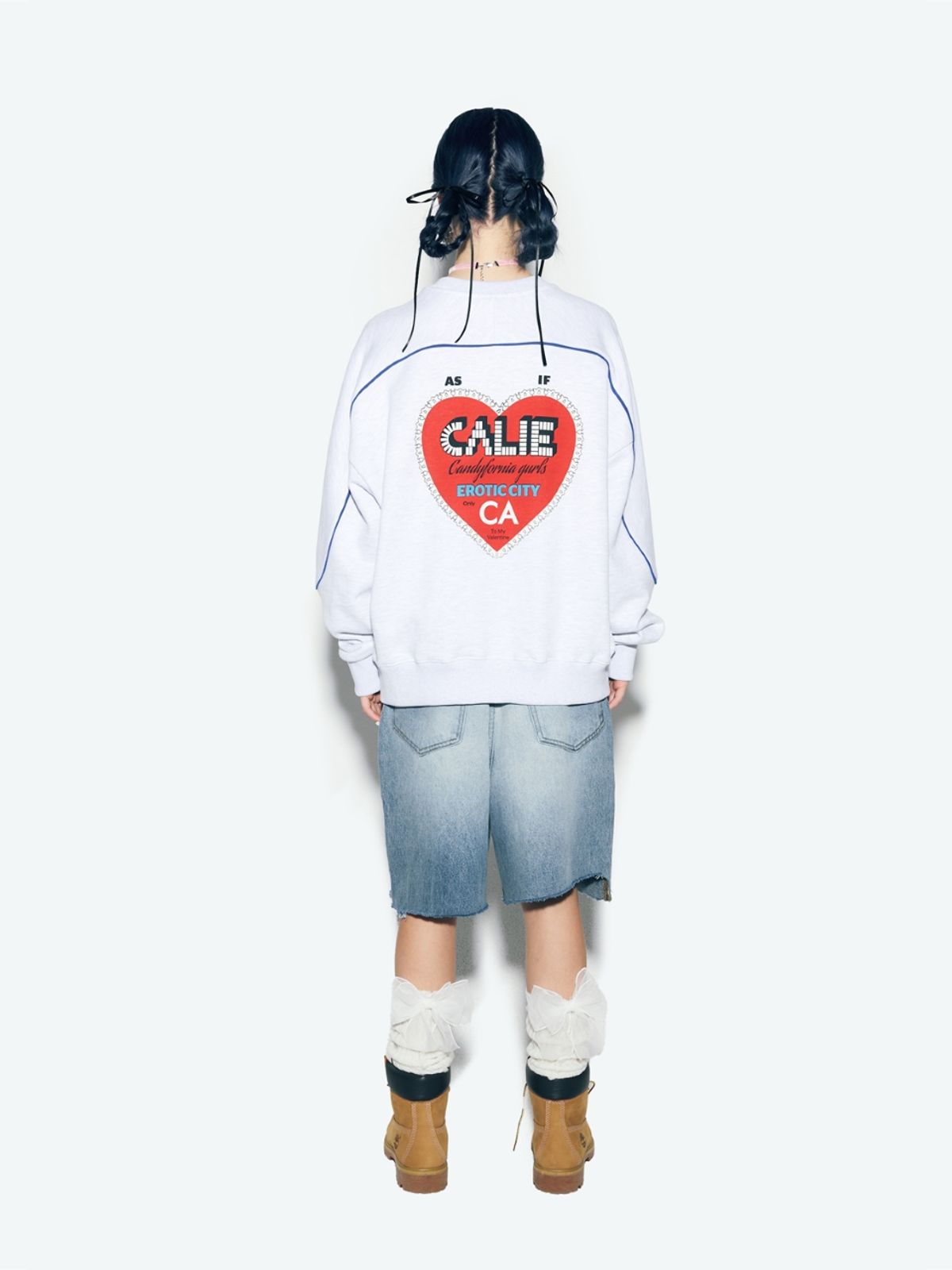 에즈이프 캘리(ASIF CALIE) EROTICA PIPING SWEATSHIRT WHITEMELANGE