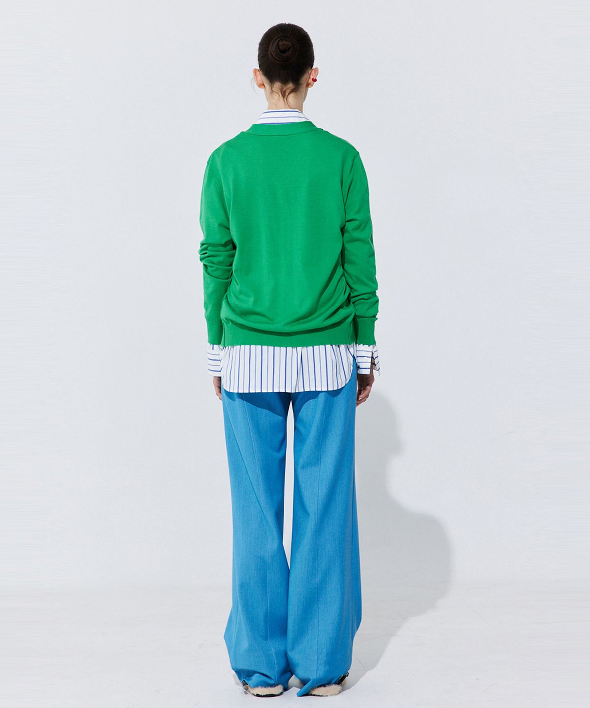 분더캄머(WNDERKAMMER) Silky Unbalanced Cardigan_Green (실키 언발란스 가디건_그린)