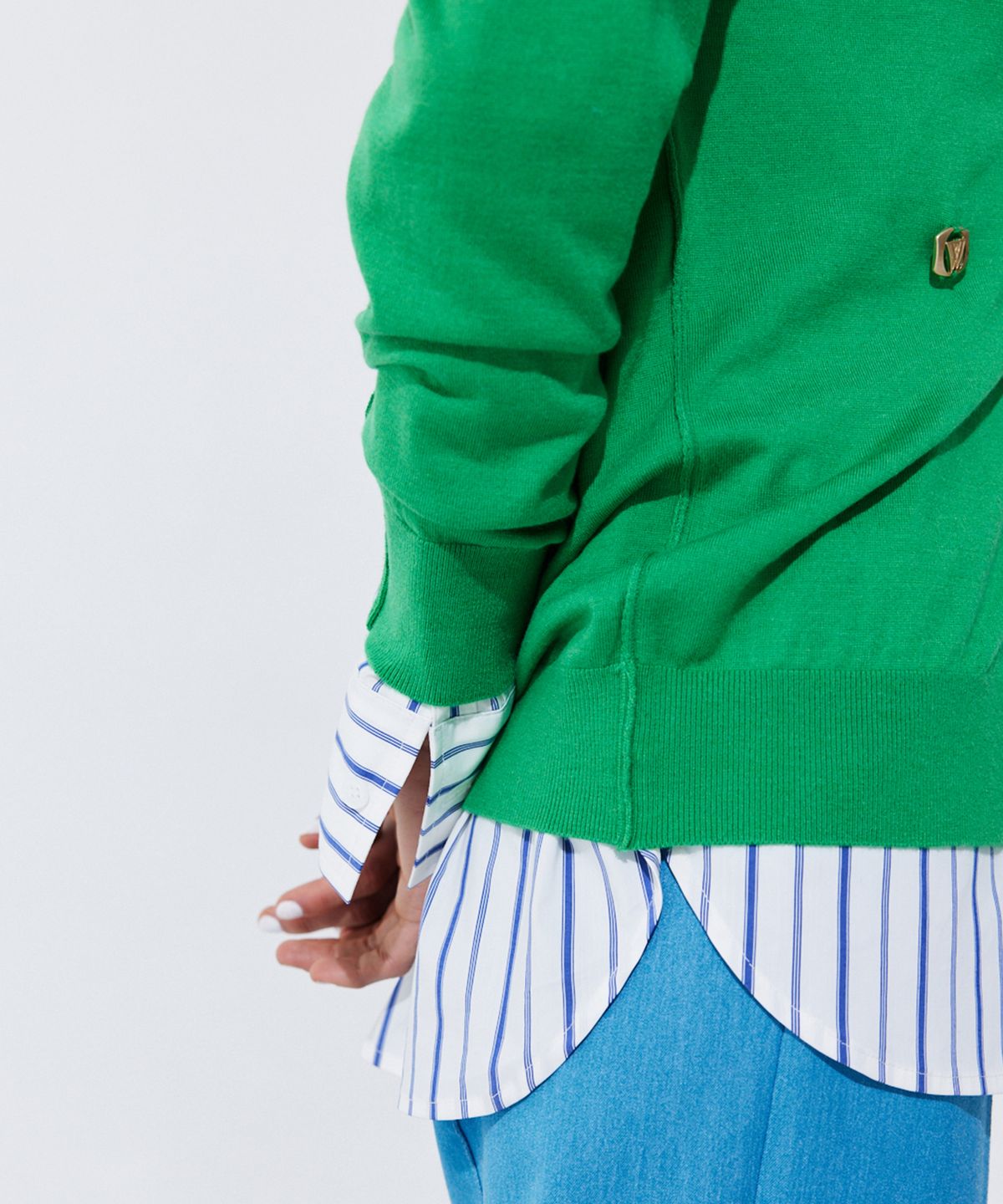 분더캄머(WNDERKAMMER) Silky Unbalanced Cardigan_Green (실키 언발란스 가디건_그린)
