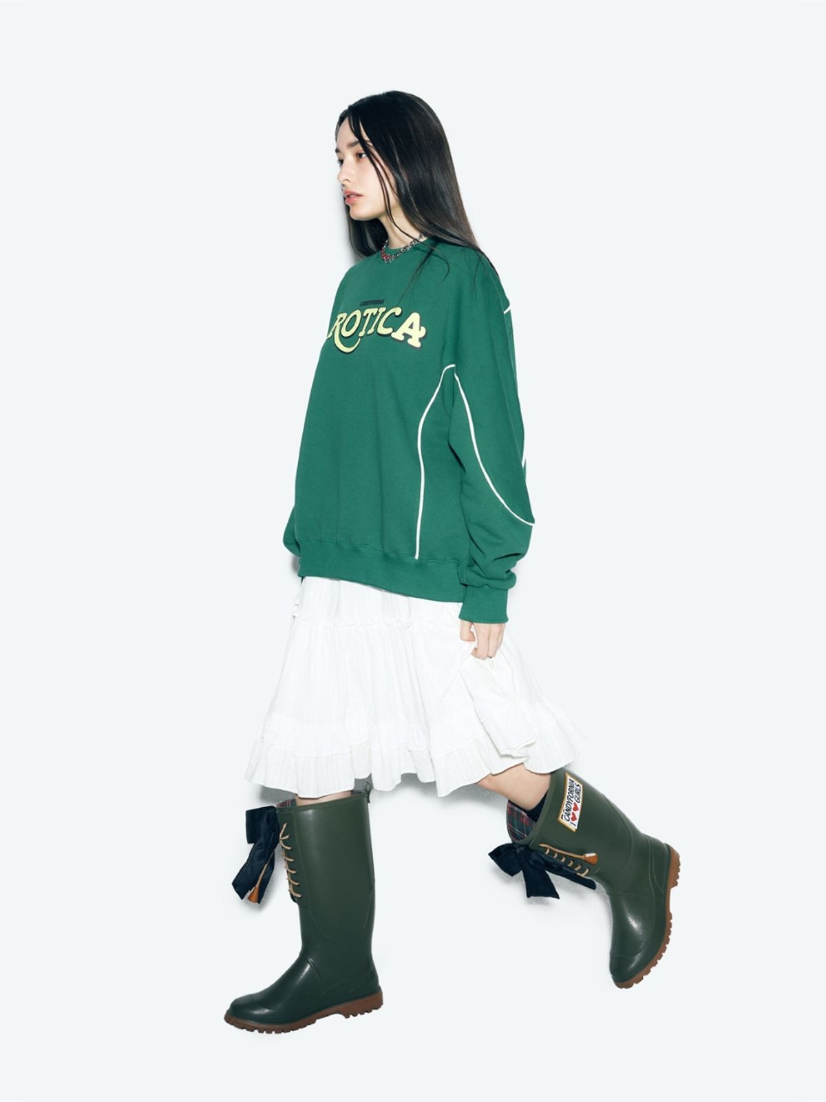 에즈이프 캘리(ASIF CALIE) EROTICA PIPING SWEATSHIRT GREEN