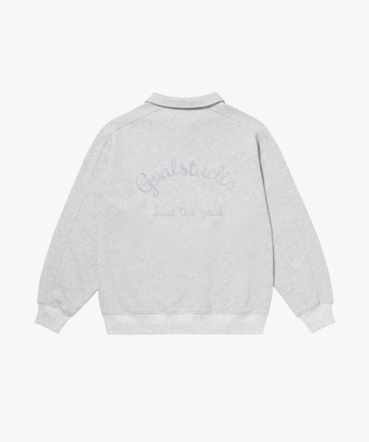골스튜디오(GOALSTUDIO) LETTERING LOGO QUARTER ZIP-UP-MELANGE GREY