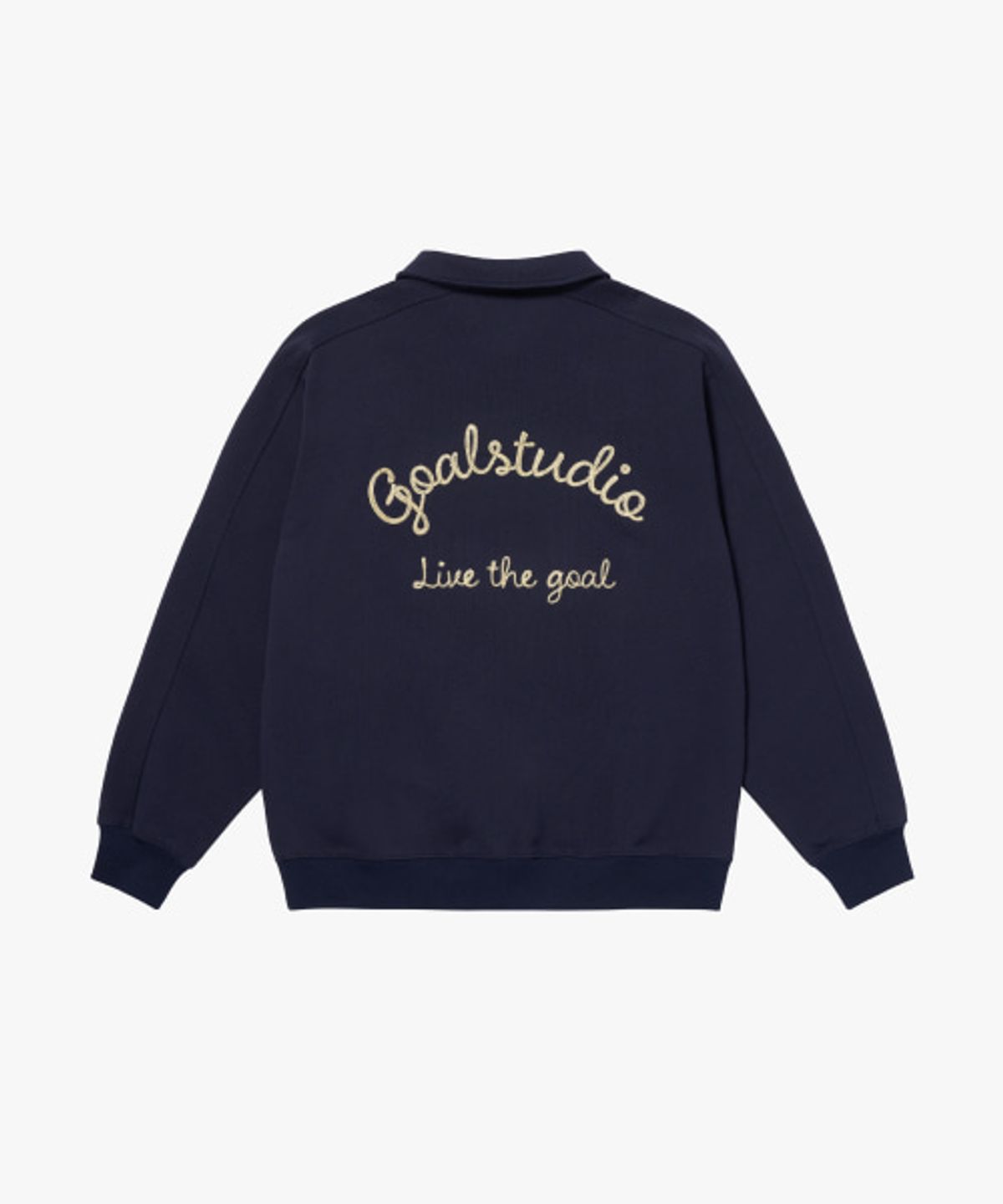 골스튜디오(GOALSTUDIO) LETTERING LOGO QUARTER ZIP-UP-NAVY