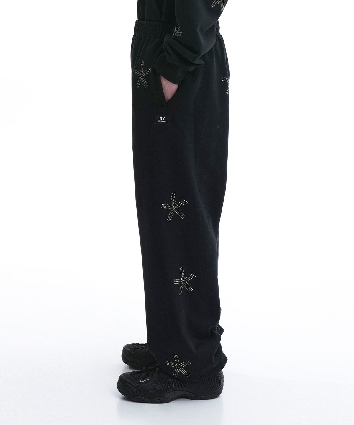 오픈야드(오와이)(OPENYARD(OY)) S.R STONE SWEAT PANTS-BLACK