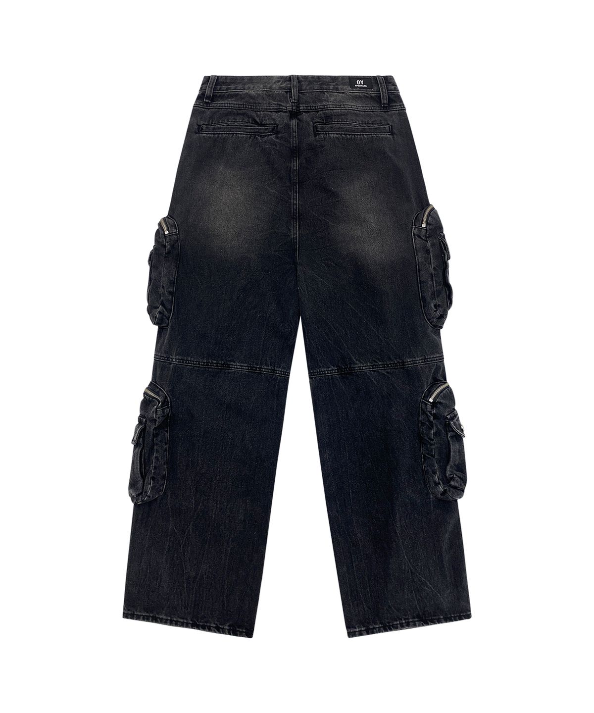 오픈야드(오와이)(OPENYARD(OY)) FOURTEEN CARGO POCKETS WASHED JEANS-BLACK