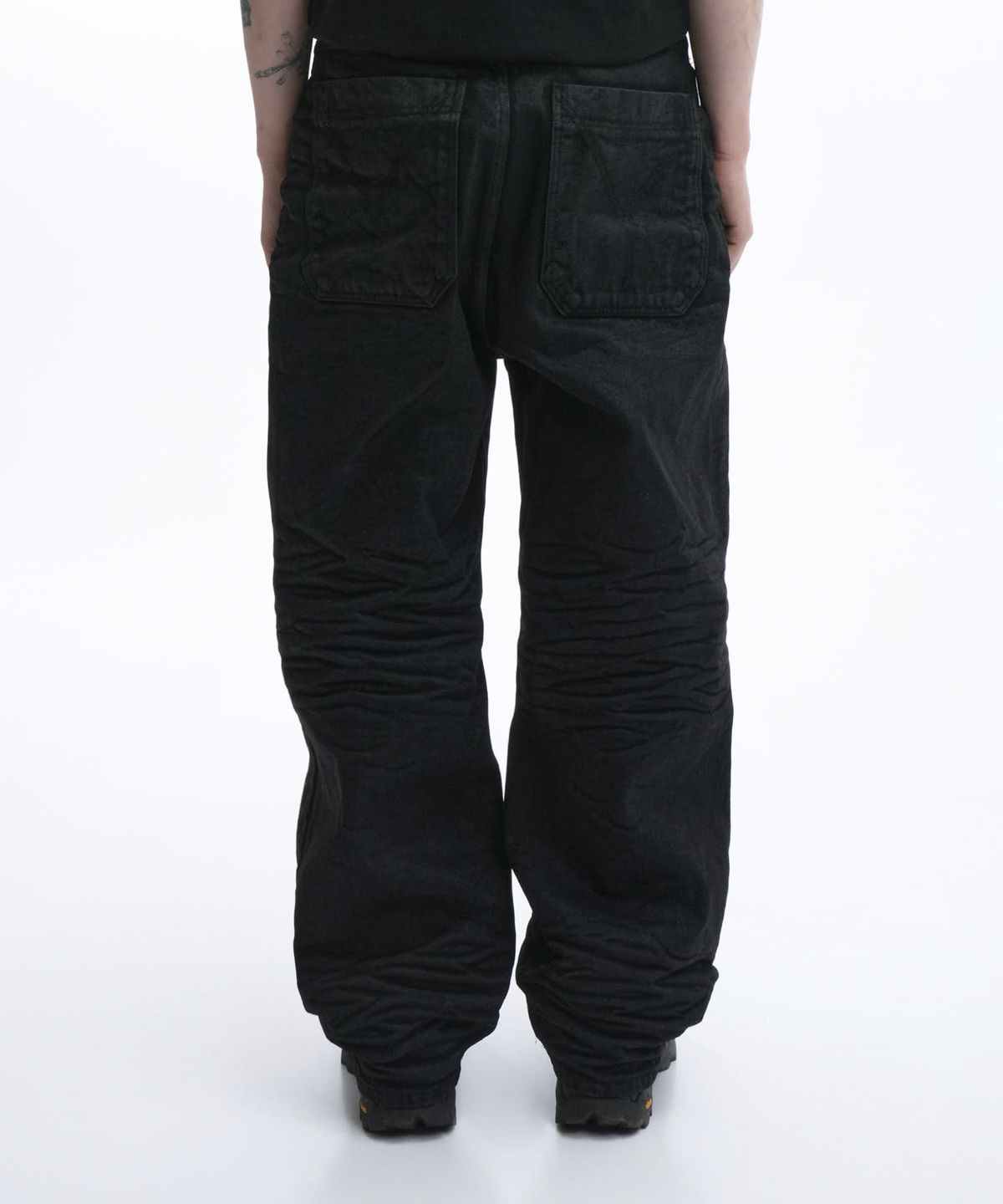 오픈야드(오와이)(OPENYARD(OY)) E.W COATING JEANS-BLACK