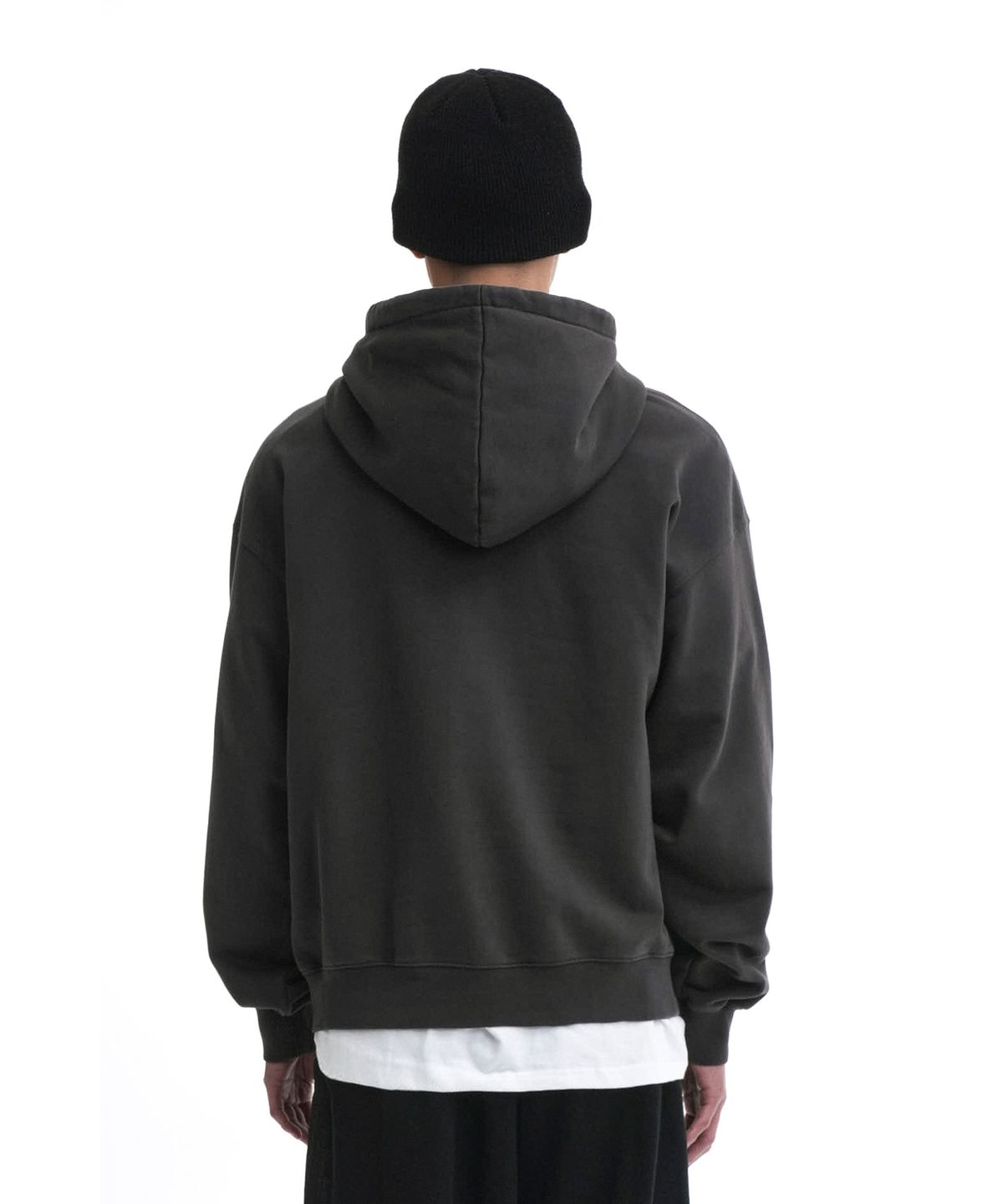 오픈야드(오와이)(OPENYARD(OY)) DENIM FLOWER PATCH HOODIE-DUST GREY
