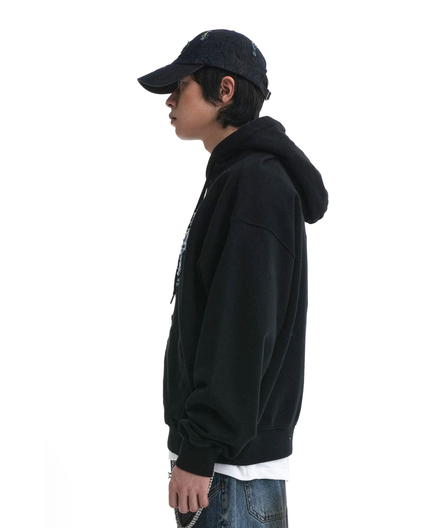 ★OY★DENIM FLOWER PATCH HOODIE-BLACK★正規品/韓国直送料込 MUSINSA | OY DENIM FLOWER PATCH HOODIE-BLACK